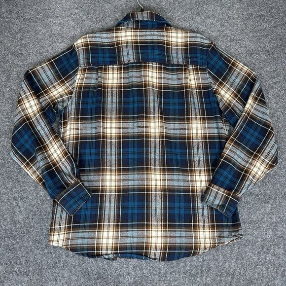 Marmot Flannel Shirt Mens Medium Blue Plaid Button Up Long Sleeve Gorpcore Adult - Picture 5 of 7